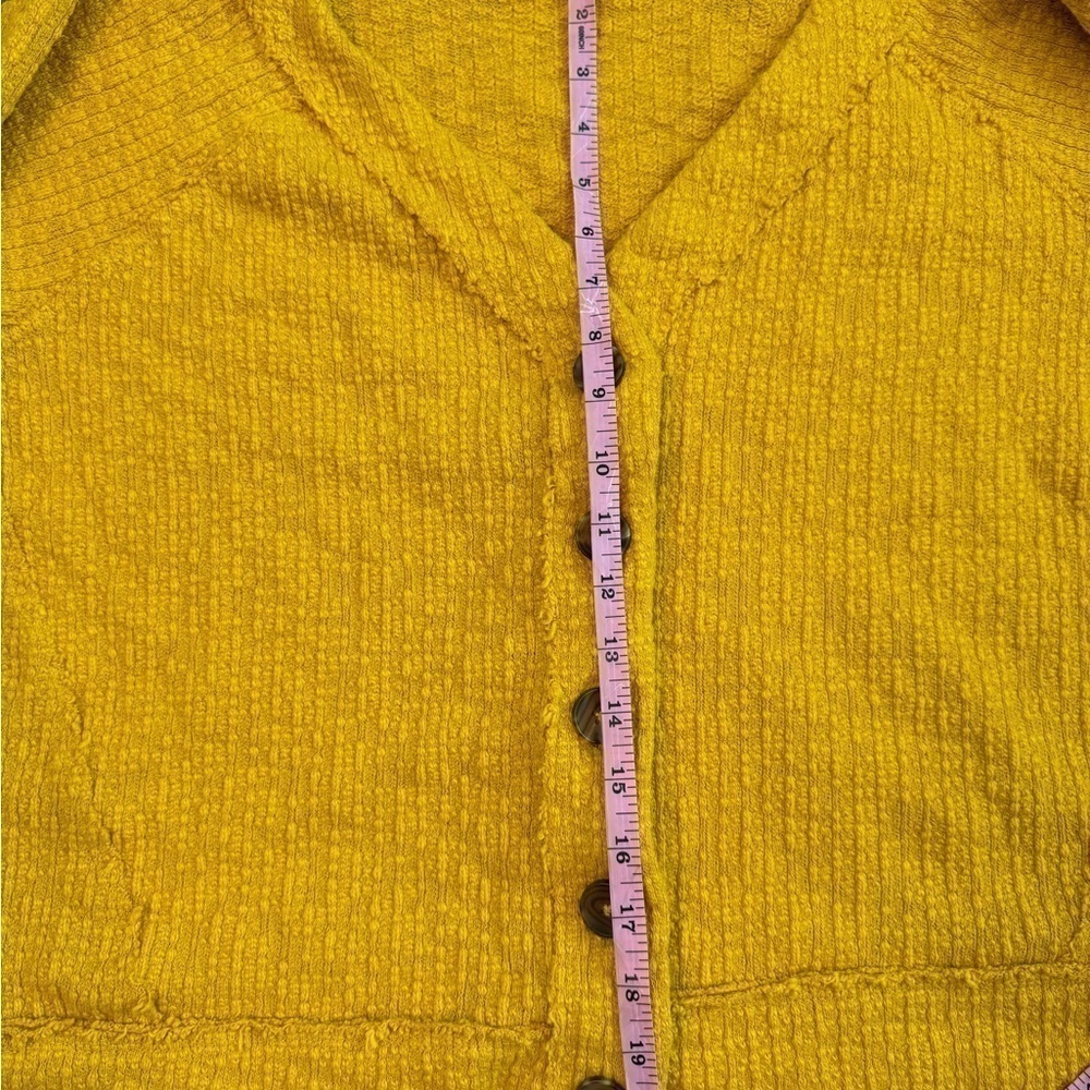 Vince Camuto Textured Top Button Cardigan Sweater Jacket Mustard Gold XXL - Picture 5 of 6